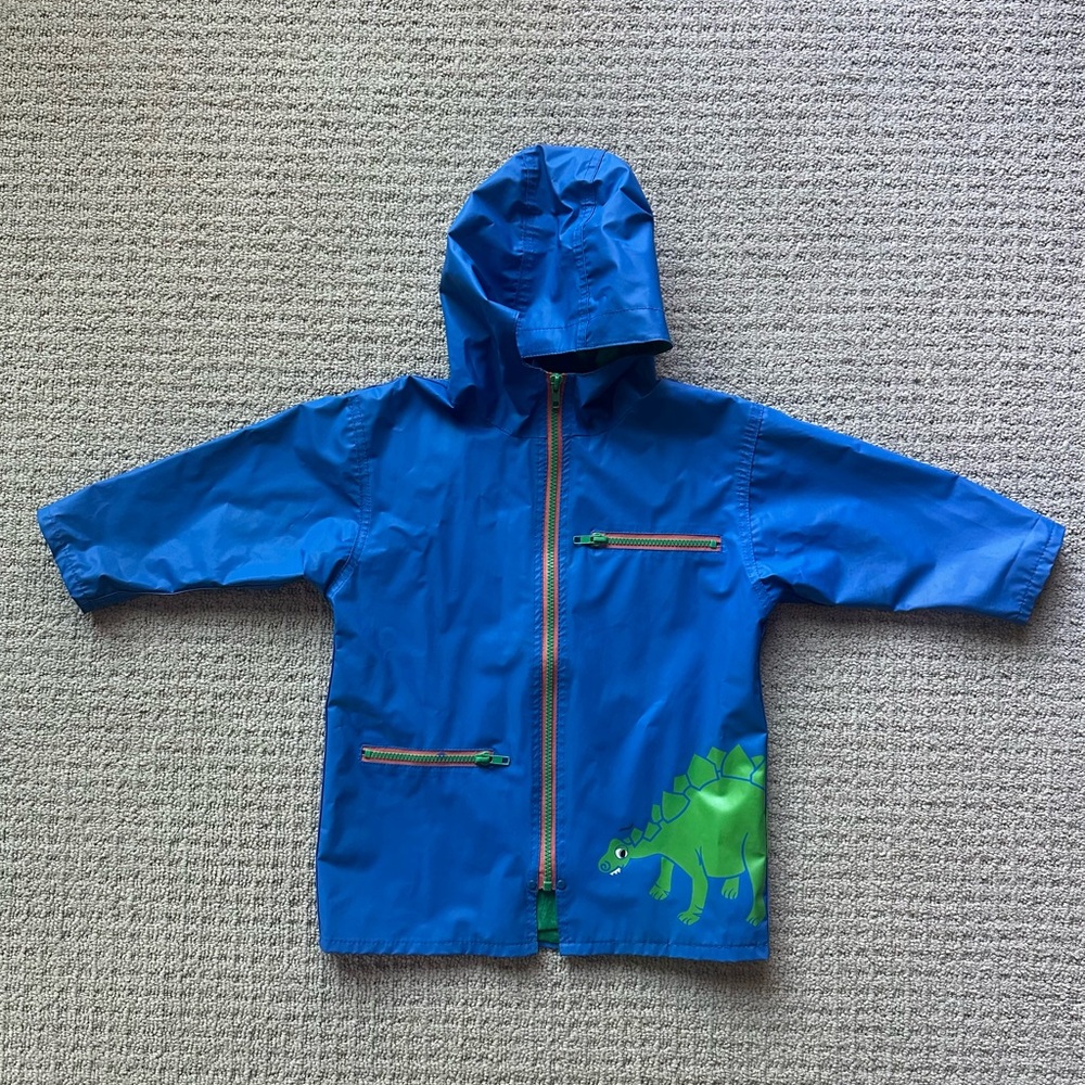 Kids Blue Dino Hooded Raincoat 3 years Jacket Coat Waterproof